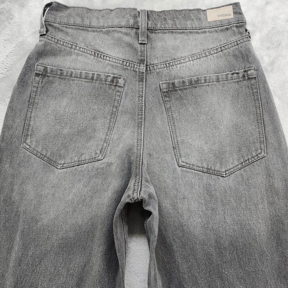 RSQ Jeans Womens Size 25 Gray 90s‎ Jean High Rise Tapered Leg Distressed Relaxed - Picture 4 of 13